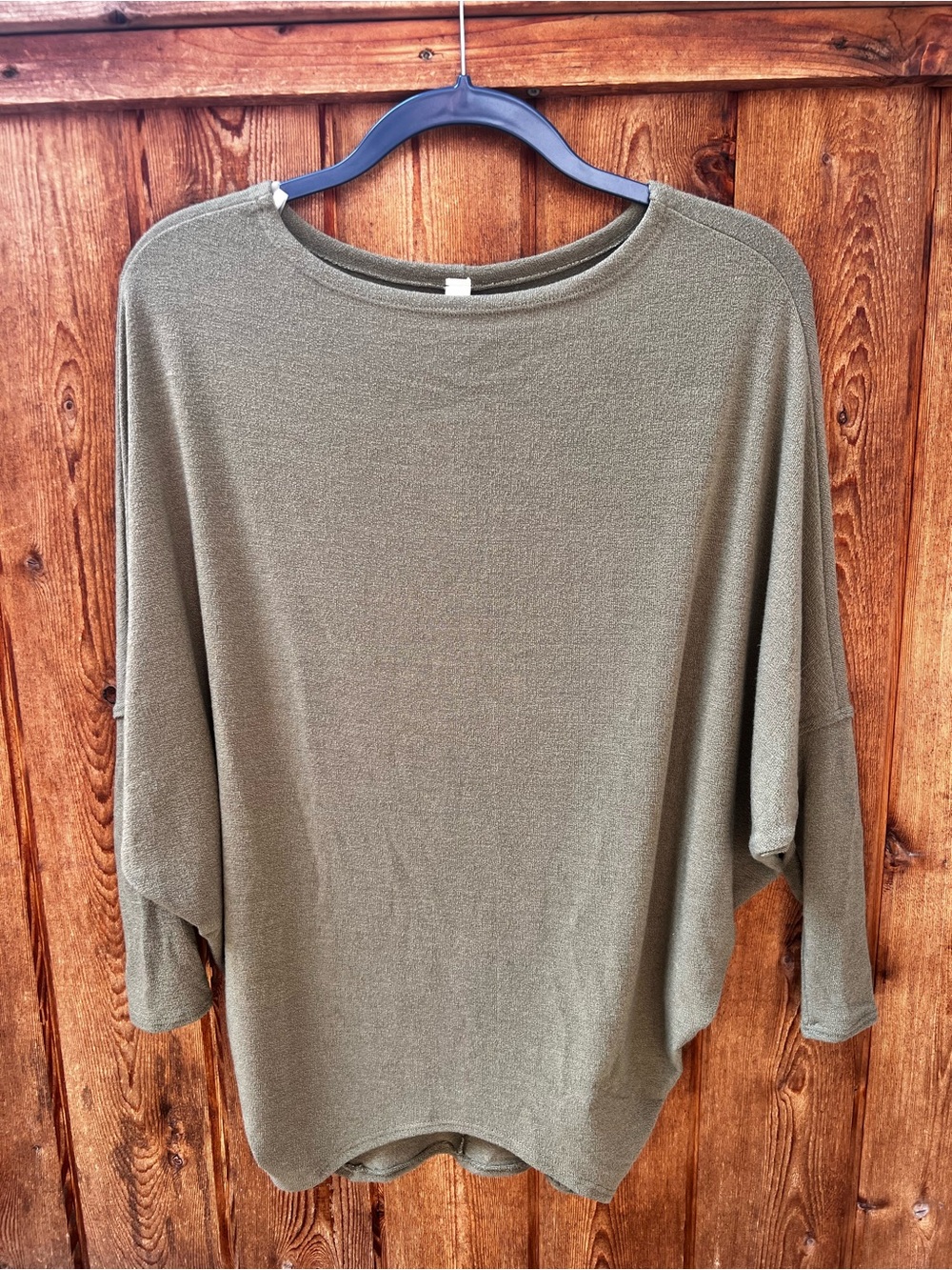 NWT The Latest Scoop Audrey Off Shoulder Tunic Dolman Sleeves Size S Olive Green